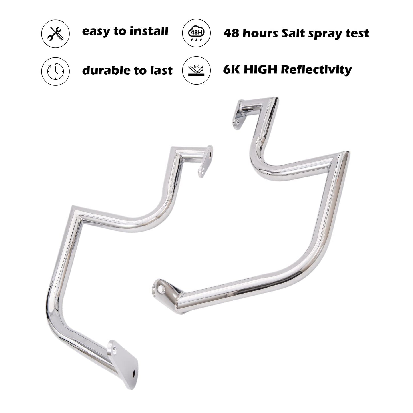 Kinglemc Crash Bar Engine Guard Highway Freeway Bar for VTX 1800 VTX1800N VTX1800R VTX1800S VTX1800 Honda (Silver)