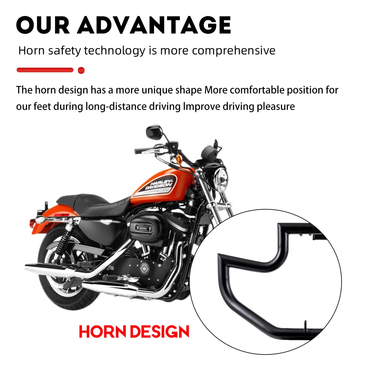 Gamyipp 1.5" Fat Crash Bar Engine Guard Highway Bar for Harley Sportster 883 1200 XL XR 1984-2003 (Black)