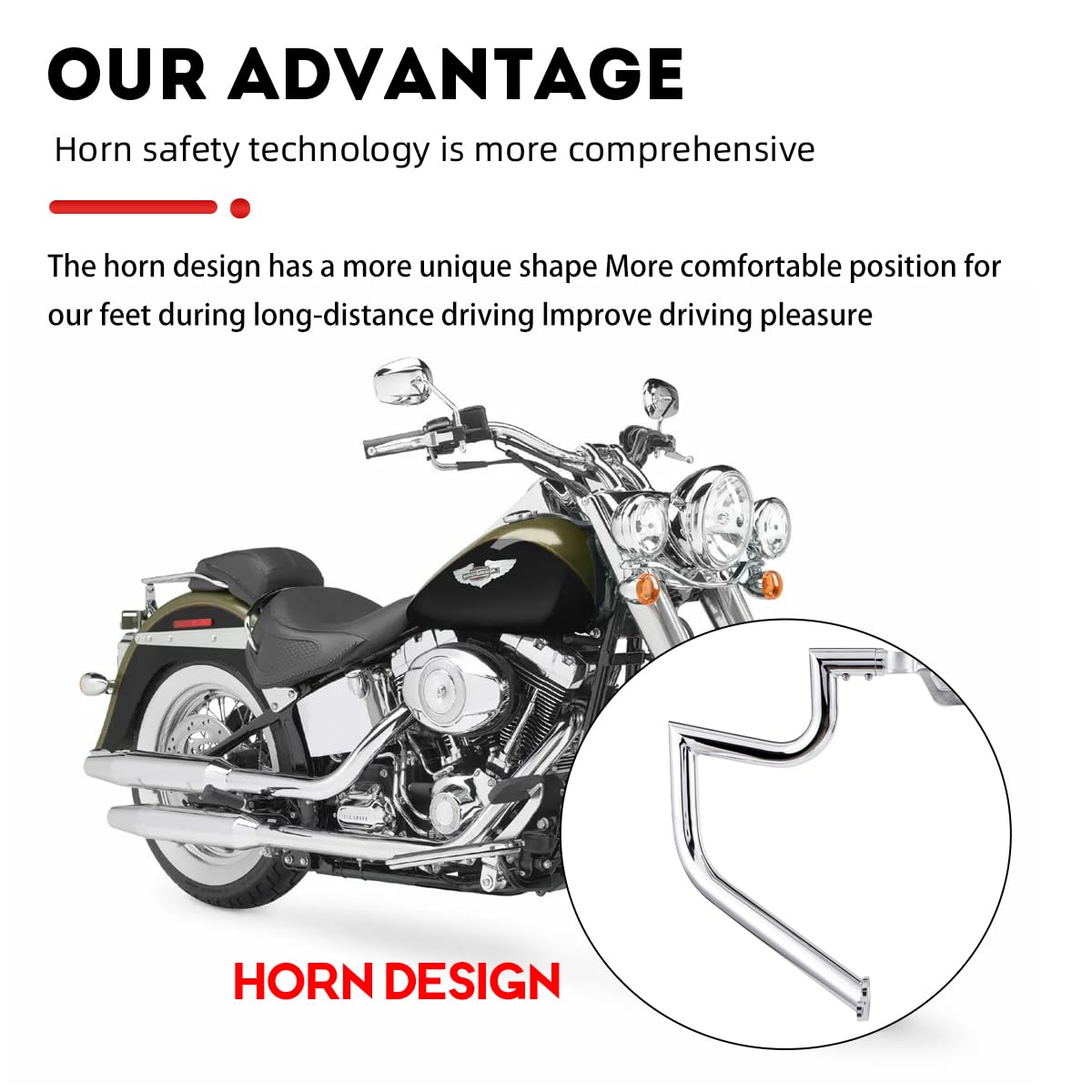 Gamyipp 1.5" Crash Bar Engine Guard Highway Freeway Bar for Harley Softail Fat boy Fat Bob Heritage Low Rider Breakout Street Bob Deluxe Models 18-2023 (Except FXDRS) (Silver)