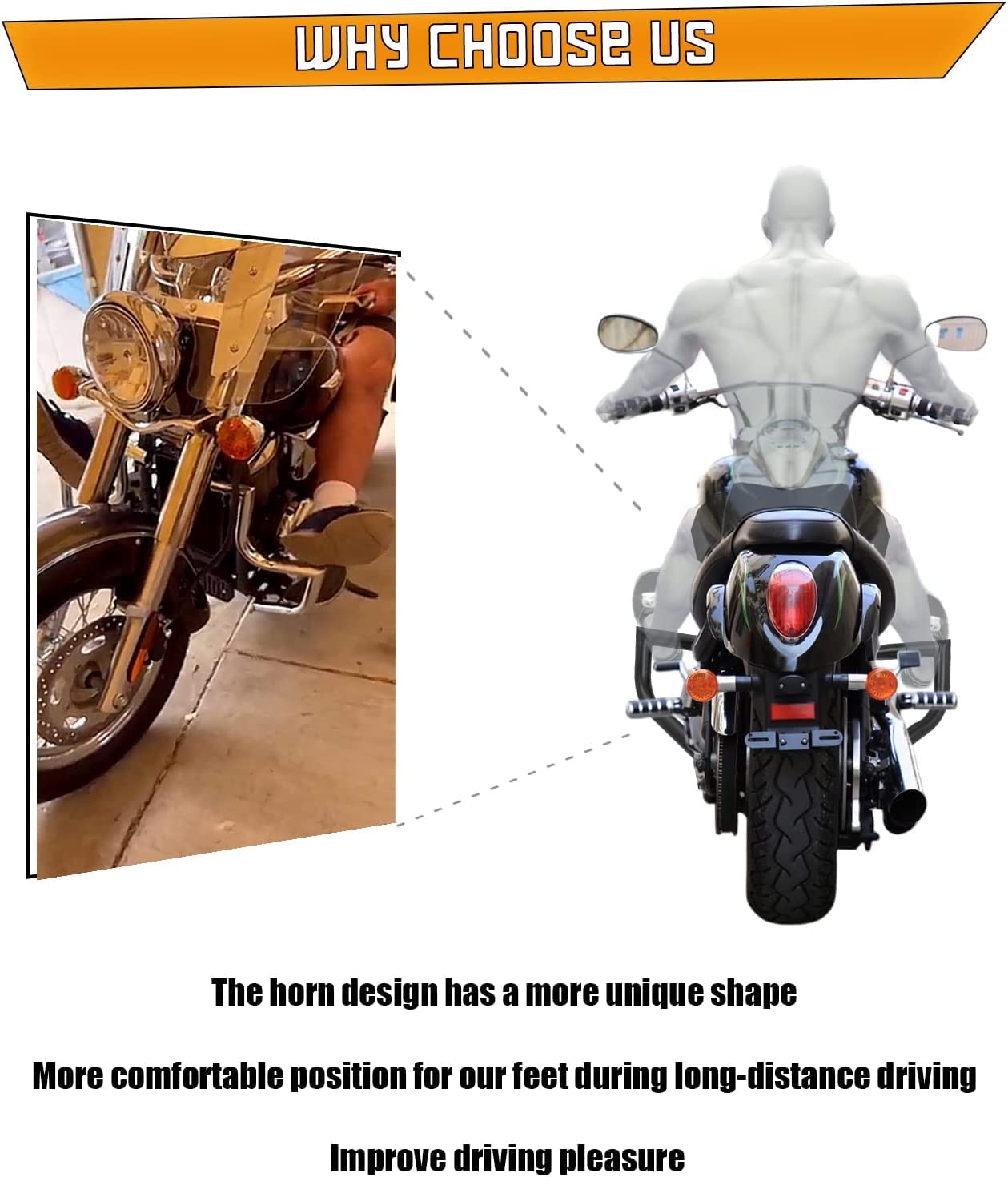 Kinglemc Engine Guard Highway Crash Bar for Kawasaki Vulcan 900 VN900 Classic Custom 2006-2019 (Ordinary Style, Chrome)