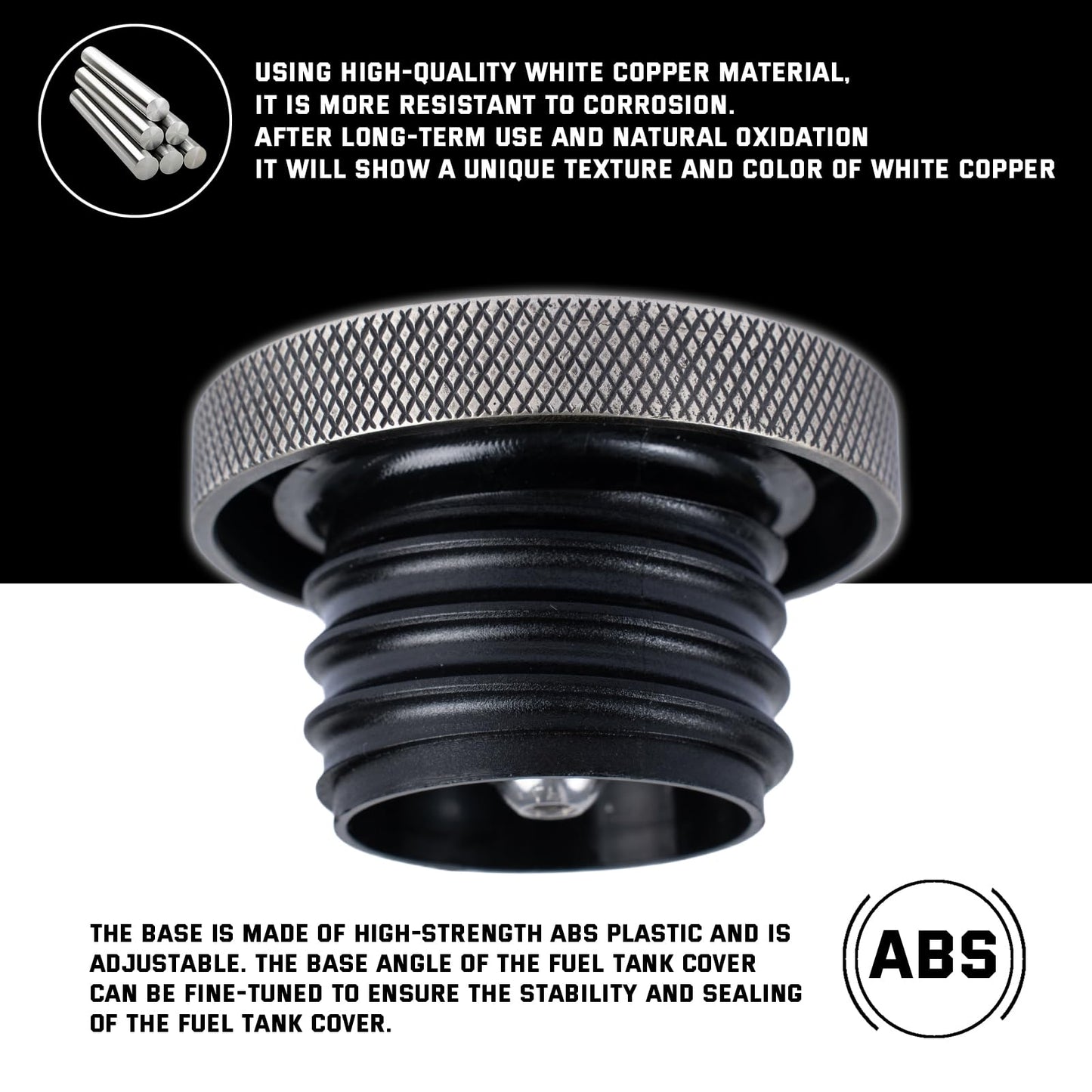 Kinglemc Skull Gas Cap Fuel Tank Cap for Harley Davidson Dyna Softail XL Road King Sportster 883 1200 Fatboy Fatbob Lowrider Breakout Bobber etc Harley Gifts for Man Women Dad (White Brass-Skull)