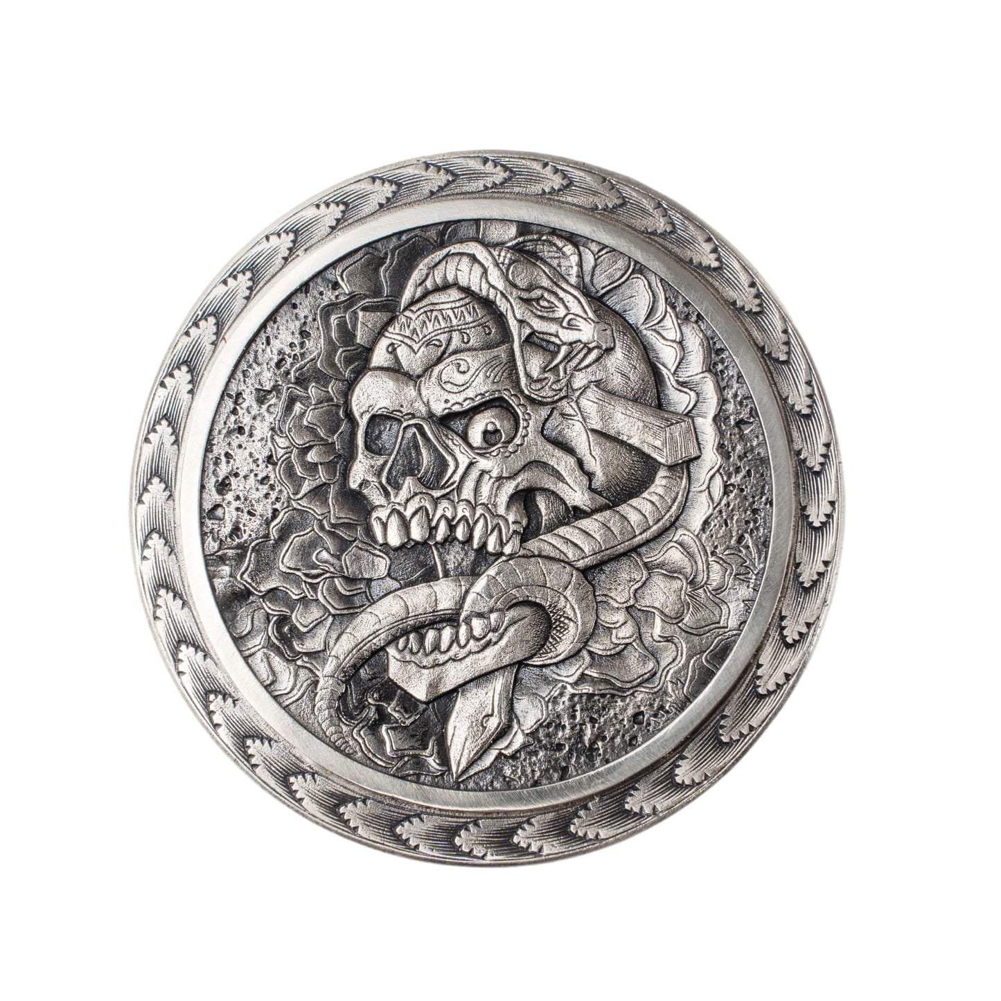 Kinglemc Skull Gas Cap Fuel Tank Cap for Harley Davidson Dyna Softail XL Road King Sportster 883 1200 Fatboy Fatbob Lowrider Breakout Bobber etc Harley Gifts for Man Women Dad (White Brass-Skull)