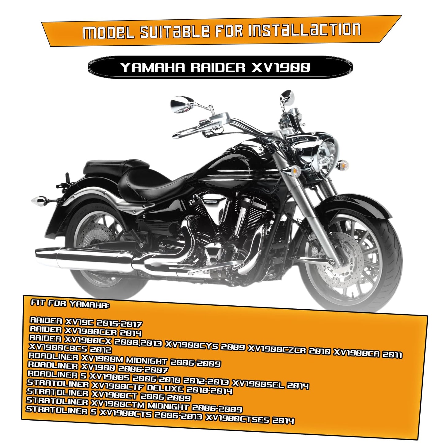 Kinglemc Crash Bar Engine Guard Highway Bar for Yamaha XV1900 XV 1900 Roadliner Raider Stratoliner (Matte Black)