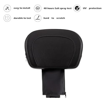 Kinglemc Adjustable Driver Rider Touring Backrest for VL1500 VL800 C50 C90 Suzuki Boulevard (Black-Nod-Studded)