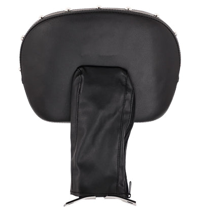 Kinglemc Adjustable Driver Rider Touring Backrest for Harley Fatboy Heritage Softail Classic FLSTC 07-2020 (Black-Studded)