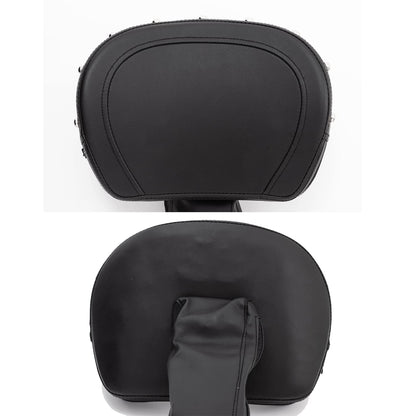 Kinglemc Adjustable Driver Rider Touring Backrest for Harley Fatboy Heritage Softail Classic FLSTC 07-2020 (Black-Studded)