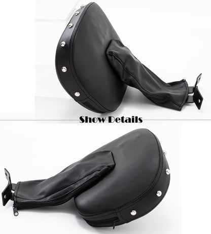 Kinglemc Adjustable Driver Rider Touring Backrest for Harley Fatboy Heritage Softail Classic FLSTC 07-2020 (Black-Studded)