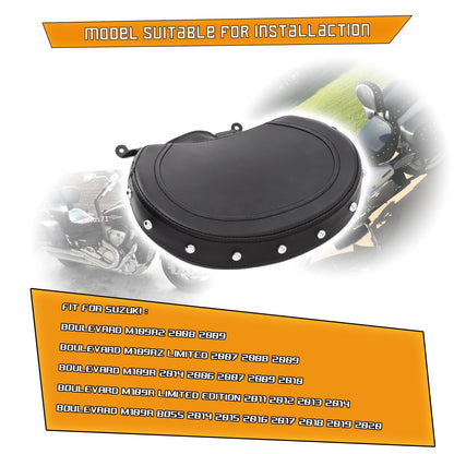 Kinglemc Adjustable Driver Rider Touring Backrest for Suzuki Boulevard M109R 2006-2019 (Black-Studded)