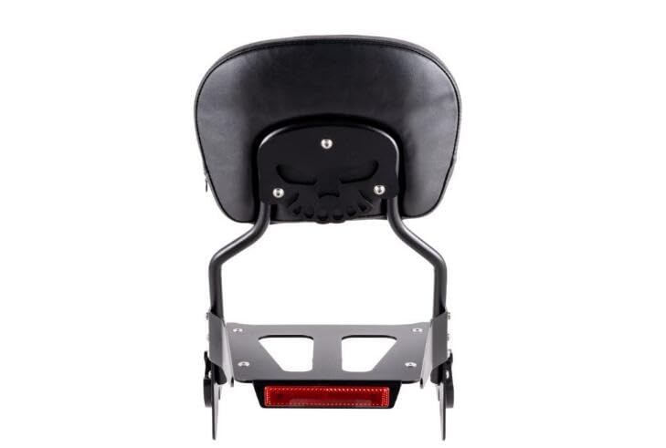 Kinglemc Sissy Bar Passenger Backrest for Harley Davidson Touring Road King Street Glide Road Glide Electra Glide (Fit for 2009-2023 Touring-Non-Adjustable, Black,Non-Studded)