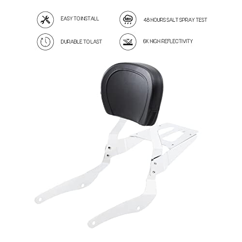 Kinglemc Powersports Sissy Bar with Backrest Luggage Rack for Suzuki Intruder Volusia 800 VL800 2001-2004