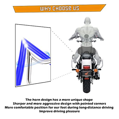 Kinglemc Crash Bar Engine Guard Highway Bar for Honda 750 VT750 VT750C VT400 Shadow Aero Phantom Spirit (Mustache Silver)
