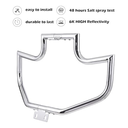 Kinglemc Crash Bar Engine Guard Highway Bar for Harley Davidson Sportster Iron 883 XL883N 2009-22;1200 Custom XL1200C 2004-22;Roadster XL1200R 883 XL883 XL883C '04-08; Superlow XL1200T 14-22 (Silver)
