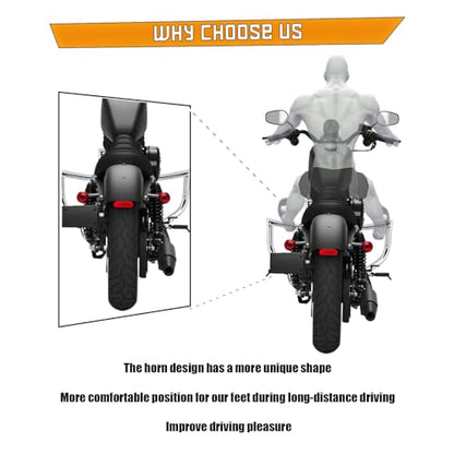 Kinglemc Crash Bar Engine Guard Highway Bar for Harley Davidson Sportster Iron 883 XL883N 2009-22;1200 Custom XL1200C 2004-22;Roadster XL1200R 883 XL883 XL883C '04-08; Superlow XL1200T 14-22 (Silver)