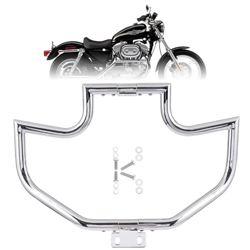 Kinglemc Crash Bar Engine Guard Highway Bar for Harley Davidson Sportster Iron 883 XL883N 2009-22;1200 Custom XL1200C 2004-22;Roadster XL1200R 883 XL883 XL883C '04-08; Superlow XL1200T 14-22 (Silver)