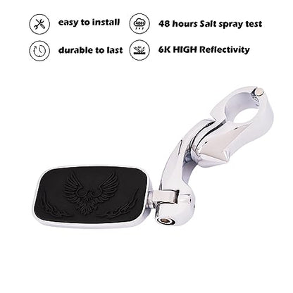 Kinglemc Highway Peg Footpeg Fit 1.25" Adjustable Engine Guard Crash Bar for Harley Davidson, Honda, Yamaha, Kawasaki, Suzuki, Triumph, Indian, Motorcycle (Silver)