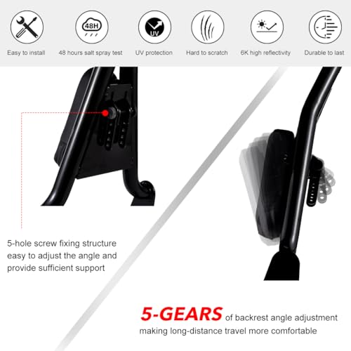 Gamyipp Adjustable One-Piece Sissy Bar Passenger Backrest with Lock for Harley Sportster XL883 XL1200 883 1200 Iron Superlow (Black)