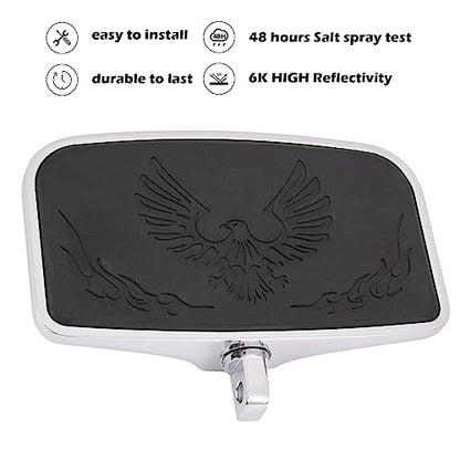Kinglemc Front Rider Rear Passenger Position Floorboards Footboard Footpeg for Harley Dyna Touring Softail Sportster 883 1200 (Eagle 7.9 * 4.5", Silver)