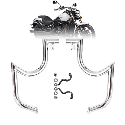 Kinglemc Engine Guard Highway Crash Bar for Kawasaki Vulcan 900 VN900 Classic Custom 06-2019(Mustache Silver)