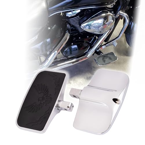 Kinglemc Chome Front Rear Rider Passenger Floorboard FootPeg for Kawasaki (Eagle 7.9 * 4.5", Silver)