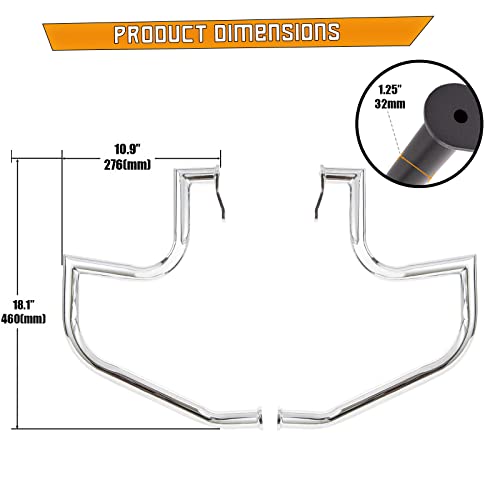 Kinglemc Crash Bar Engine Guard Highway Freeway Bar for Suzuki VL800 Intruder Volusia 800 C50 M50 Boulevard 2005-2022 (Silver)