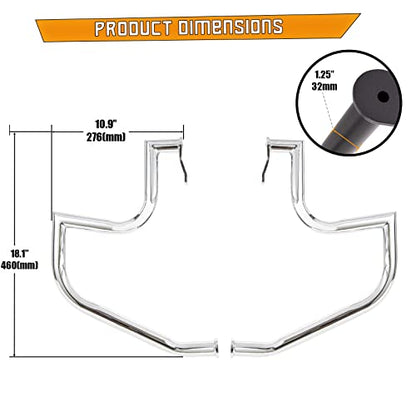 Kinglemc Crash Bar Engine Guard Highway Freeway Bar for Suzuki VL800 Intruder Volusia 800 C50 M50 Boulevard 2005-2022 (Silver)