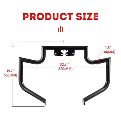 Gamyipp 1.5" Fat Crash Bar Engine Guard Highway Freeway Bar for Yamaha XV 1600 XV 1700 XV1600 XV1700 RoadStar Wild Star Midnight Silverado Warrior (Matte Black)