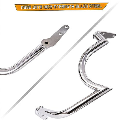 Kinglemc Engine Guard Highway Freeway Crash Bar for Yamaha Vstar Xvs 1100 Classic Custom Silverado (Mustache Silver)