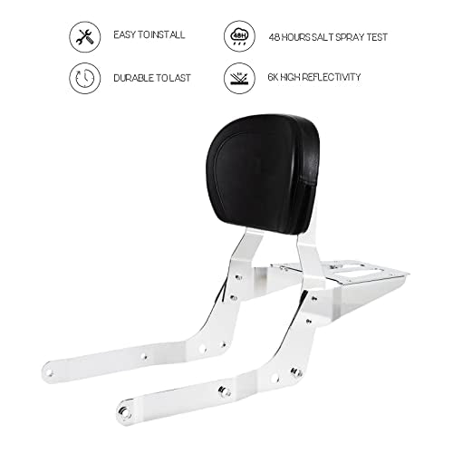 Kinglemc Sissy Bar Backrest Luggage Rack for Honda Shadow Aero VT 750 VT750 2004 to 2020 (without Stud)