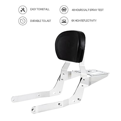 Kinglemc Sissy Bar Backrest Luggage Rack for Honda Shadow Aero VT 750 VT750 2004 to 2020 (without Stud)