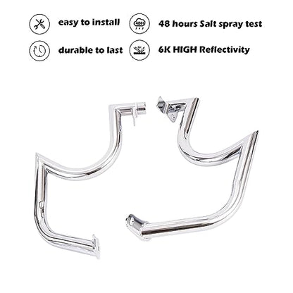 Kinglemc Engine Guard Highway Crash Bar for Kawasaki Vulcan 900 VN900 Classic Custom 06-2019(Mustache Silver)