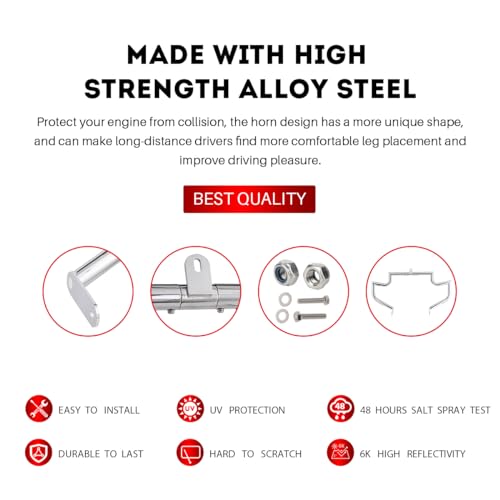 Gamyipp 1.5" Fat Crash Bar Engine Guard Highway Bar for Kawasaki Vulcan 900 VN900 Custom Classic 2006-2023 (Chrome)