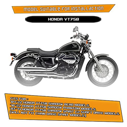 Kinglemc Crash Bar Engine Guard Highway Bar for Honda 750 VT750 VT750C VT400 Shadow Aero Phantom Spirit (Mustache Silver)