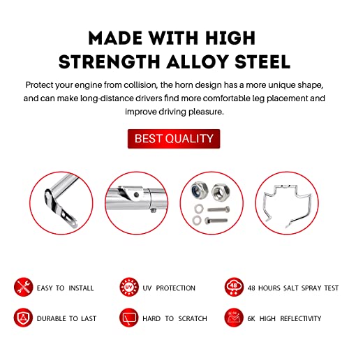 Gamyipp 1.5" Crash Bar Engine Guard Highway Freeway Bar for Yamaha XVS Vstar V-Star 1300 Deluxe Tourer (Silver)