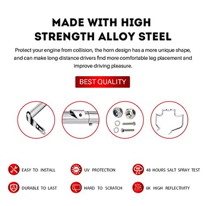 Gamyipp 1.5" Crash Bar Engine Guard Highway Freeway Bar for Yamaha XVS Vstar V-Star 1300 Deluxe Tourer (Silver)