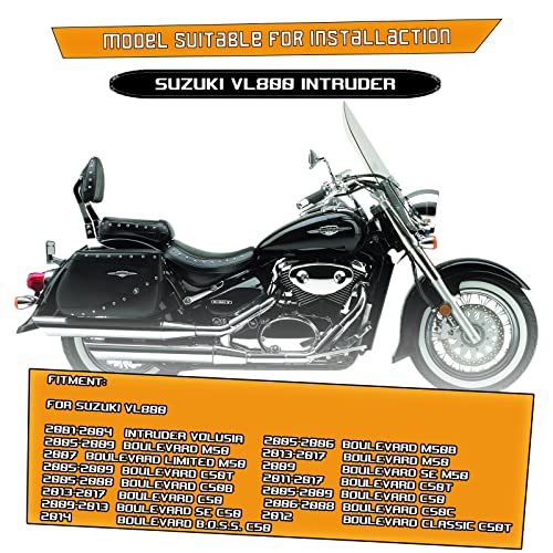 Kinglemc Crash Bar Engine Guard Highway Freeway Bar for Suzuki VL800 Intruder Volusia 800 C50 M50 Boulevard 2005-2022 (Silver)