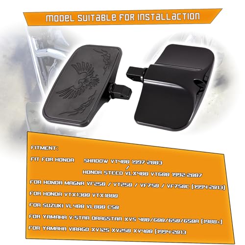 Kinglemc Rear Passenger Floorboard FootPeg for honda,yamaha,suzuki (Skull)