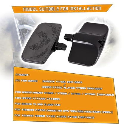 Kinglemc Rear Passenger Floorboard FootPeg for honda,yamaha,suzuki (Skull)