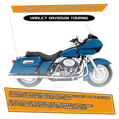 Kinglemc Crash Bar Engine Guard Highway Bar for Harley Davidson Touring Road Glide Road King Street Glide Electra Glide CVO and Trike Models 97-08(Mustache Silver)