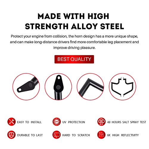 Gamyipp 1.5" Fat Crash Bar Engine Guard Highway Bar for Suzuki VL1500 Boulevard C90 2005-2009,VL1500 Intruder LC 1998-2004 (Black)