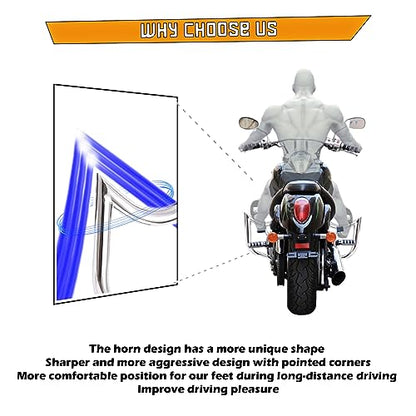 Kinglemc Engine Guard Highway Crash Bar for Kawasaki Vulcan 900 VN900 Classic Custom 06-2019(Mustache Silver)