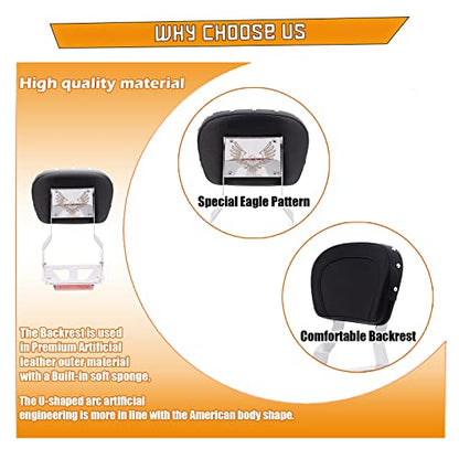 Kinglemc Powersports Sissy Bar with Backrest Luggage Rack for Honda VTX 1300N 1300R 1300S 1800N 1800R 1800S(With Stud)