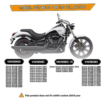 Kinglemc Engine Guard Highway Crash Bar for Kawasaki Vulcan 900 VN900 Classic Custom 06-2019(Mustache Silver)