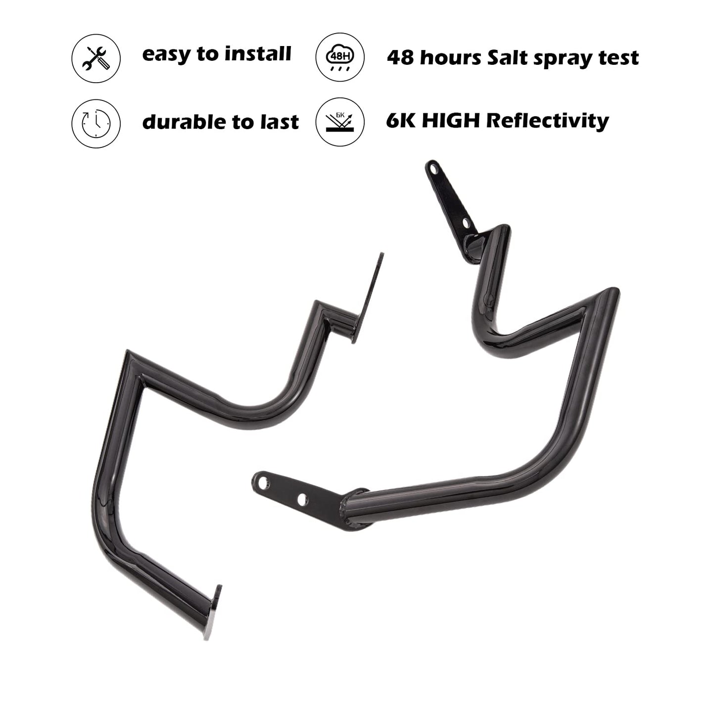 Kinglemc Engine Guard Highway Freeway Crash Bar for Yamaha Vstar Xvs 1100 Classic Custom Silverado (Bright Black)