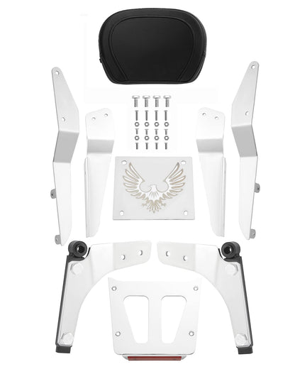 Kinglemc Powersports Sissy Bar with Backrest Luggage Rack for Suzuki Marauder 800 VZ800 1997 to 2007