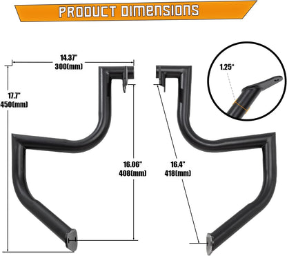 Kinglemc Engine Guard Highway Crash Bar for Kawasaki Vulcan 900 VN900 Classic Custom 2006-2019 (Ordinary Style, Chrome)