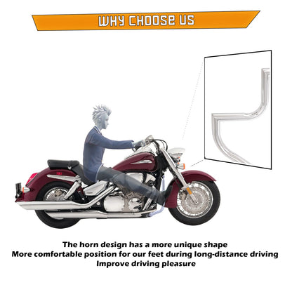 Kinglemc Engine Guard Highway Freeway Crash Bar for Honda VTX 1300 R S C Models 1300R 1300C 1300S (Silver)