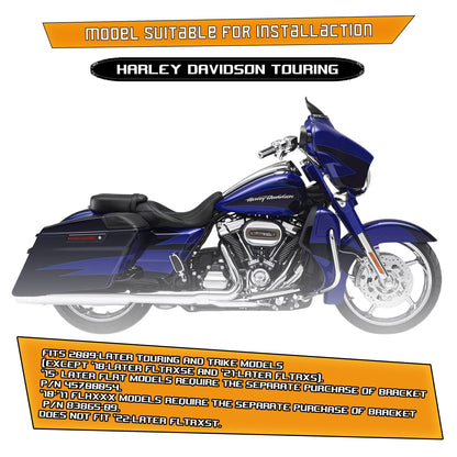 Kinglemc Crash Bar Engine Guard Highway Bar for Harley Davidson Touring Road Glide Road King Street Glide Electra Glide CVO and Trike Models 09-23 (Mustache Silver)